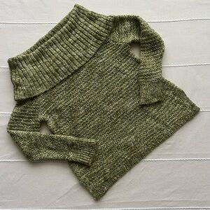 Chico's Moss Green Cowl Neck Sweater